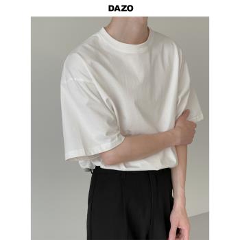 重磅DAZO精梳棉純白色潮短袖T恤