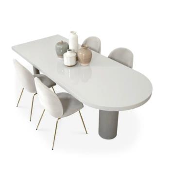 北歐會議桌現代簡約個性辦公長桌子創意輕奢洽談桌實木餐桌椅組合
