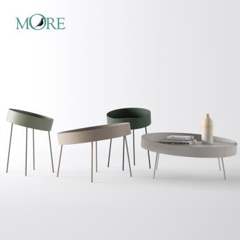 北歐設計師鐵藝邊幾現代客廳簡約創意茶幾組合沙發圓形角幾ins風