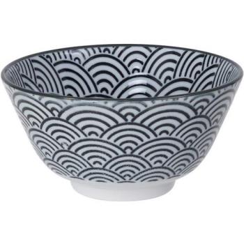 《Tokyo Design》瓷製餐碗(浪紋黑12cm)