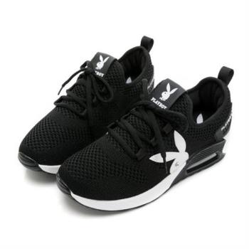 【PLAYBOY】輕量升級飛織透氣休閒鞋-Y9238C1黑白