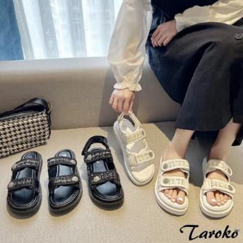   Taroko 氣質小香風平底涼拖鞋(2款2色可選)