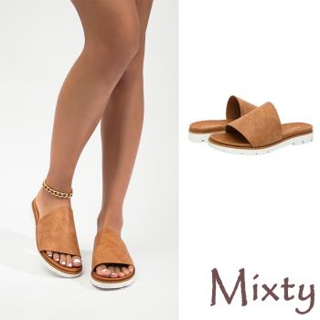 【MIXTY】拖鞋 厚底拖鞋/歐美時尚極簡百搭經典厚底拖鞋 棕
