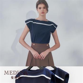 現貨【MEDUSA 曼度莎】一字蓋肩造型短版T恤 - 2色（M-XL）｜女上衣 短袖上衣 短版