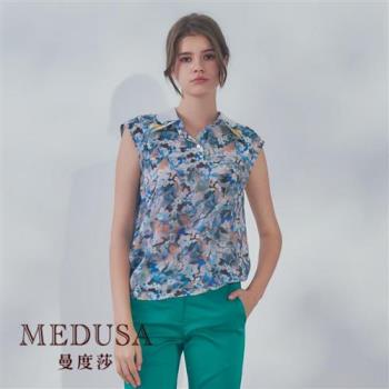 現貨【MEDUSA 曼度莎】蜂鳥刺繡領 無袖天絲上衣（M-2L）｜女上衣 涼感上衣