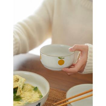 肆月 好看漂亮吃飯碗家用陶瓷高顏值2021新款單個米飯碗小碗飯碗