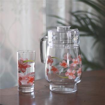 復古花朵草莓玻璃水杯