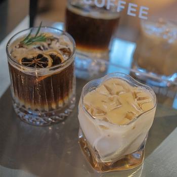 ins咖啡廳創意異形玻璃杯 高顏值冰萃拿鐵杯 單品咖啡杯冰美式杯
