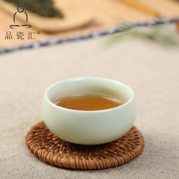 品瓷匯黑白綠定窯茶杯 陶瓷品茗杯主人杯 茶具單品單杯茶道零配