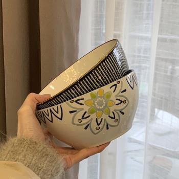 瑕疵簡約泡面碗水果碗日式陶瓷6寸食堂碗家用大碗拉面碗創意碗