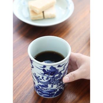 青花可樂杯喝茶清明上河圖陶瓷