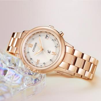 CITIZEN 星辰 XC 光動能 鈦 電波錶女錶(CB1132-51W)