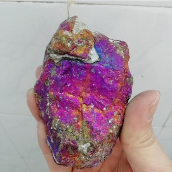 天然斑銅礦原石 藍紫斑礦石 孔雀礦 藍銅礦礦標 星宿