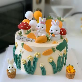 蘿卜兔子寶寶公仔迷你生日蛋糕
