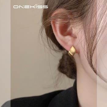 復古磨砂拉絲耳環女2023新款爆款925銀針耳釘輕奢小眾高級感耳飾