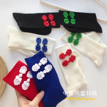 jk新中式國潮盤扣設計手工女襪