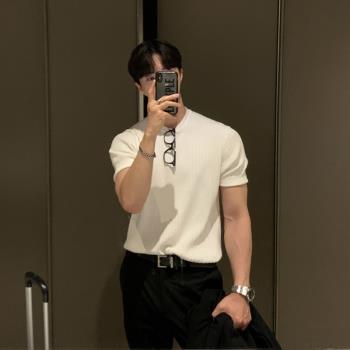 韓版潮流彈力男士打底衫短袖T恤