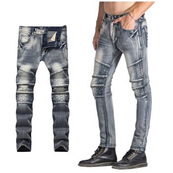 jeans歐美高街拉鏈機車牛仔褲