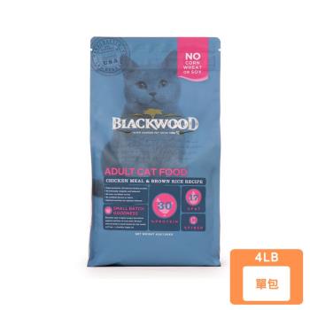 美國BLACKWOOD柏萊富-天然寵糧特調成貓亮毛配方(雞肉+糙米)4LB(1.82KG)