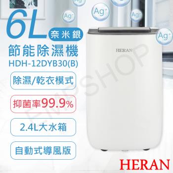 【禾聯HERAN】6L奈米銀抑菌節能除濕機 HDH-12DYB30(B)  可申請退貨物稅$500元