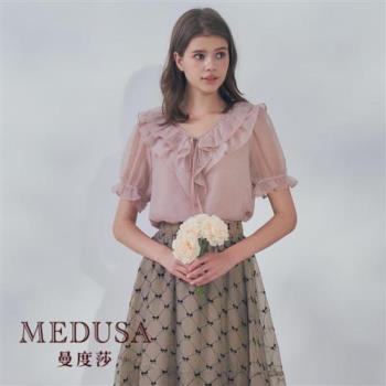 現貨【MEDUSA 曼度莎】ICare 甜美藕粉歐根紗上衣（F）｜女上衣 雪紡上衣