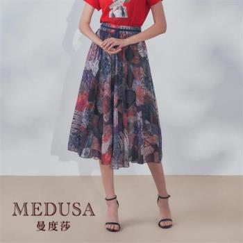 現貨【MEDUSA 曼度莎】ICare 飄逸感 水墨印花長裙（F）｜女長裙 雪紡長裙 鬆緊腰頭