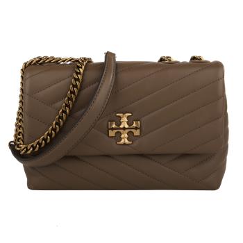 TORY BURCH   TB縫衍斜紋皮革肩斜背包 (卡其褐)