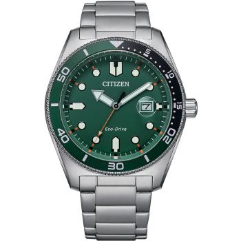 CITIZEN 星辰 光動能潮男時尚大三針手錶-綠 AW1768-80X