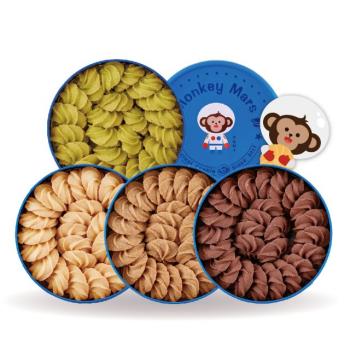 【Monkey mars】火星猴子 經典奶酥曲奇餅乾系列 (原味/巧克力/咖啡/抹茶) 單盒組 