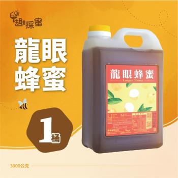 趣採蜜 養蜂場新鮮採收龍眼蜜3000g*1桶