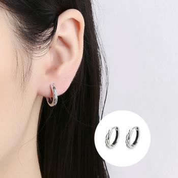 【A&R】韓版s925純銀復古樹紋耳扣款耳環(男女款  抗過敏 個性 情人節 生日禮物)