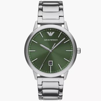EMPORIO ARMANI 亞曼尼 城市簡約手錶-松葉綠/43mm AR11575