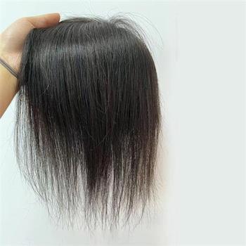 【米蘭精品】真髮髮片中長假髮-自然透氣13x15cm直髮女假髮2款74fr25