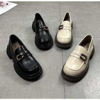 Taroko 青春學院風套腳厚底粗跟休閒鞋(2色可選)