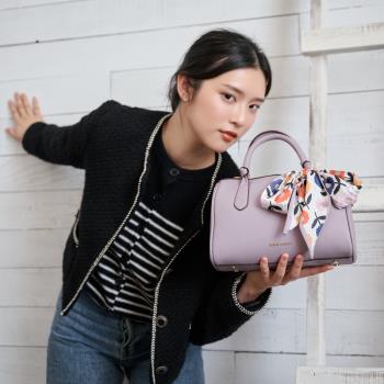【Premium Authentic】PA．Olivia絲巾扭結兩用波士頓包-薰衣草紫