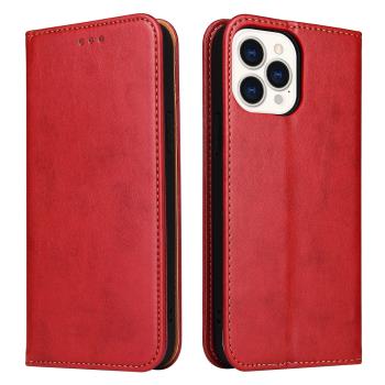 Fierre Shann 真皮紋 iPhone 15 Pro Max (6.7吋) 錢包支架款 磁吸側掀 手工PU皮套保護殼