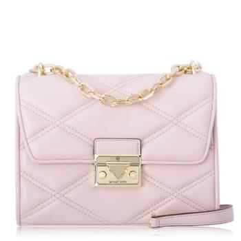 Michael Kors 菱格 光滑皮革 / Serena 斜背 兩用包_粉色