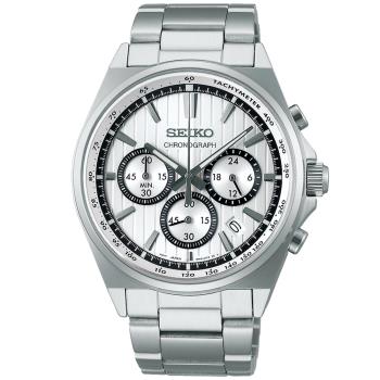 SEIKO精工 CS系列 經典條紋計時腕錶 8T63-01T0S/SBTR031J