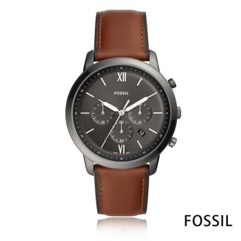 FOSSIL 勝利者號角三眼皮格男錶(FS5512)-黑/44mm