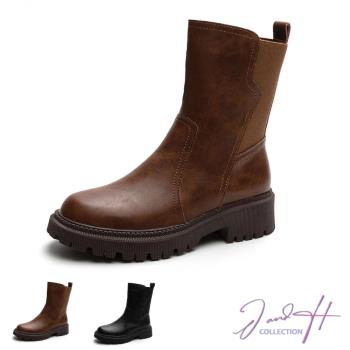 【J&H collection】時尚修身3.5公分增高馬丁短靴(現+預  黑色／棕色)