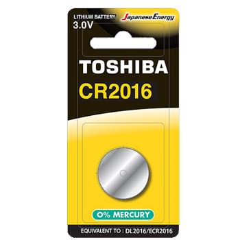 【東芝Toshiba】CR2016鈕扣型 鋰電池4粒裝(3V DL2016鈕型電池 無鉛 無汞)