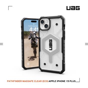 UAG iPhone 15 Plus 磁吸式耐衝擊保護殼-透明 (支援MagSafe)
