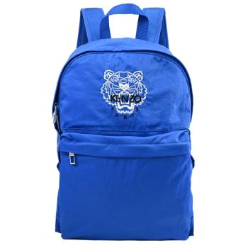 KENZO 5SF300 經典刺繡虎頭輕量尼龍後背包.藍 大款