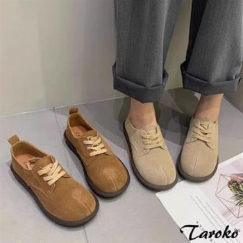 Taroko 復古舒適圓頭綁帶平底休閒鞋(2色可選)