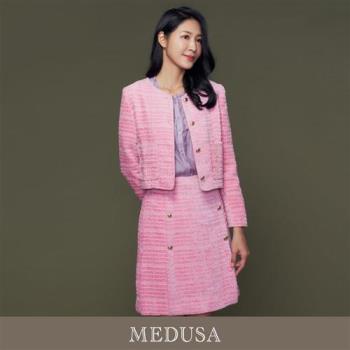 現貨【MEDUSA 曼度莎】粉紅絨布小香風外套（M-XL）｜西裝外套 小香風套裝外套