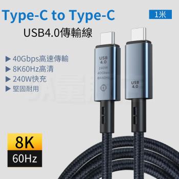 【單入】240W Type-C to Type-C 傳輸線【鋁合金編織款】