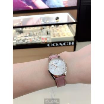 COACH 蔻馳女錶 28mm 玫瑰金圓形精鋼錶殼 白色簡約, 時分中二針顯示錶面款 CH00054
