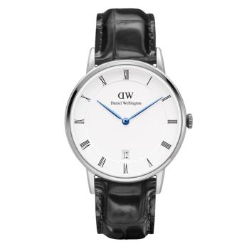 DW Daniel Wellington Dapper 時尚皮革腕錶-銀框/34mm(DW00100117)