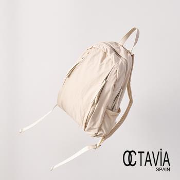 OCTAVIA 8 - 輕量主義 I 防潑水簡約牛津布後背包 - 杏白色