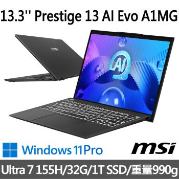 msi微星 Prestige 13 AI Evo A1MG-011TW 13.3吋商務筆電(Ultra 7 155H/32G/1T SSD/W11P)